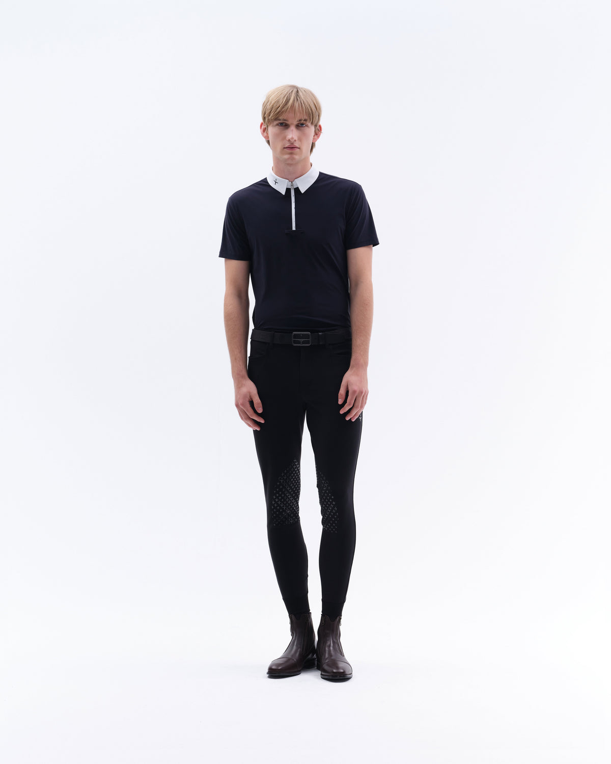 Model image - Athletic Male Breeches Knee Grip w, Back pocket - Light Grey