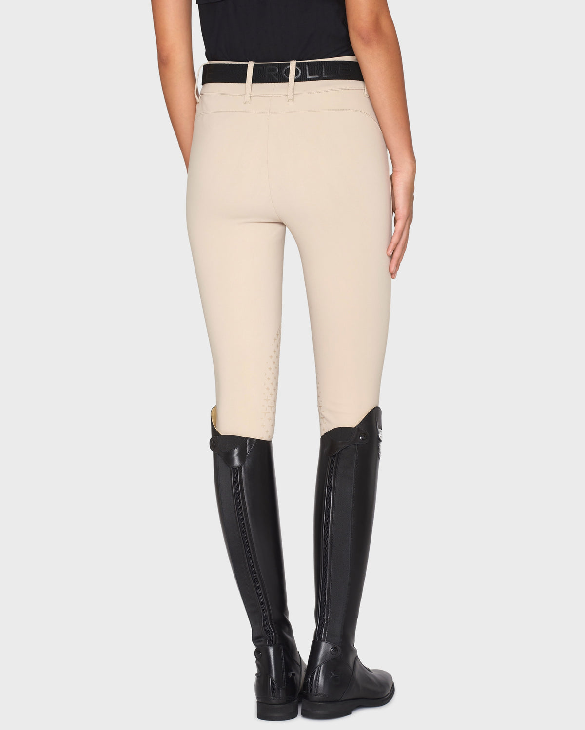Model image - New Star Cut High Waist Knee Grip Breeches - Black