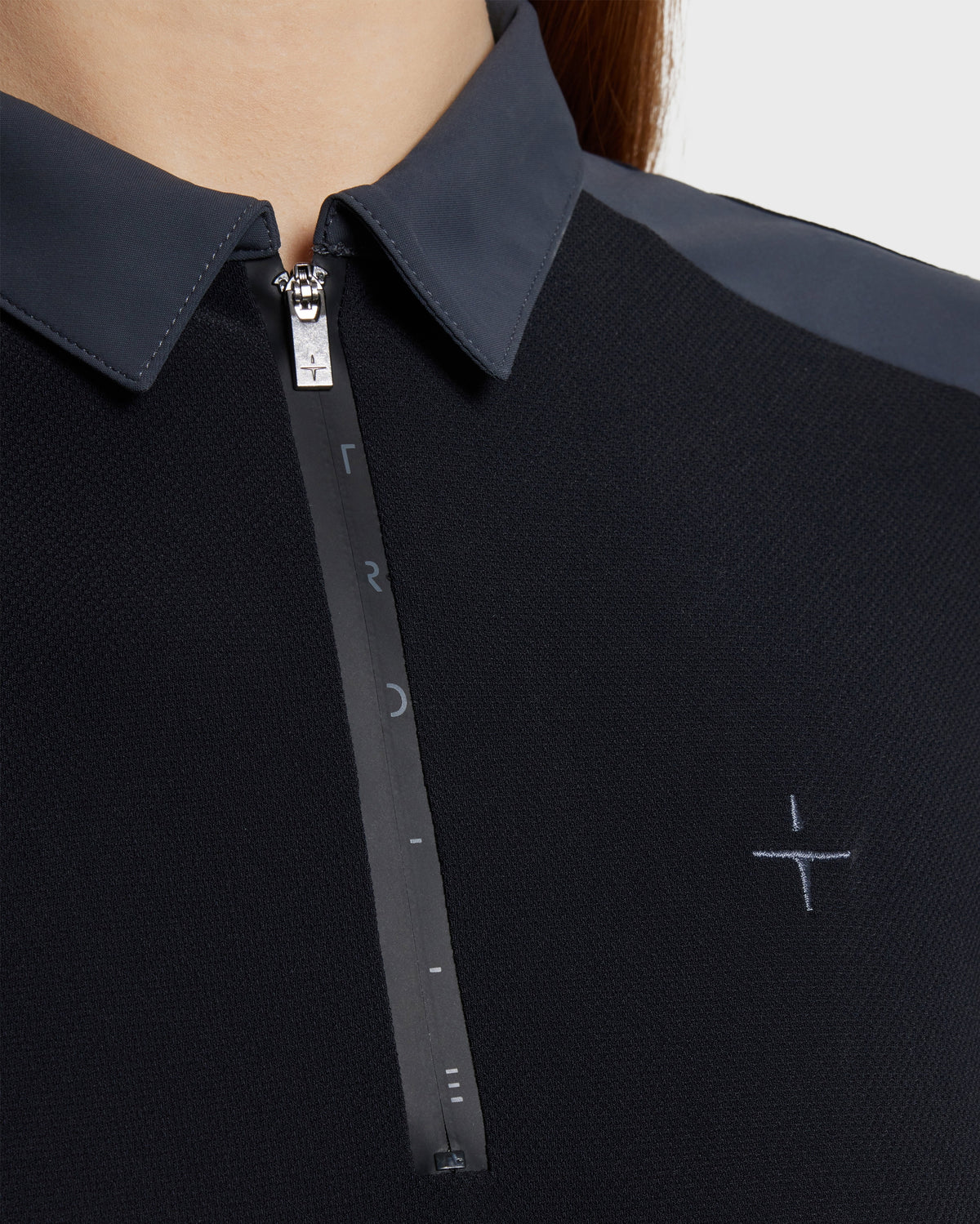 Model image - Tech Piquet Polo Shirt - Black / Faded Rose