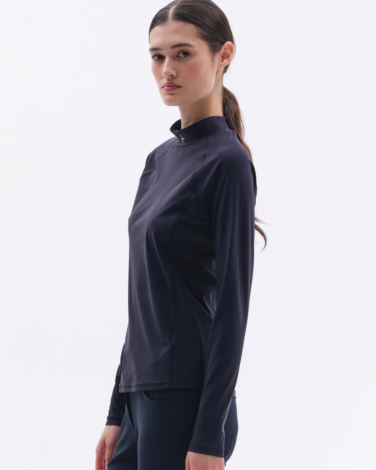 Model image - Nova High Neck Technical Polo Female - White