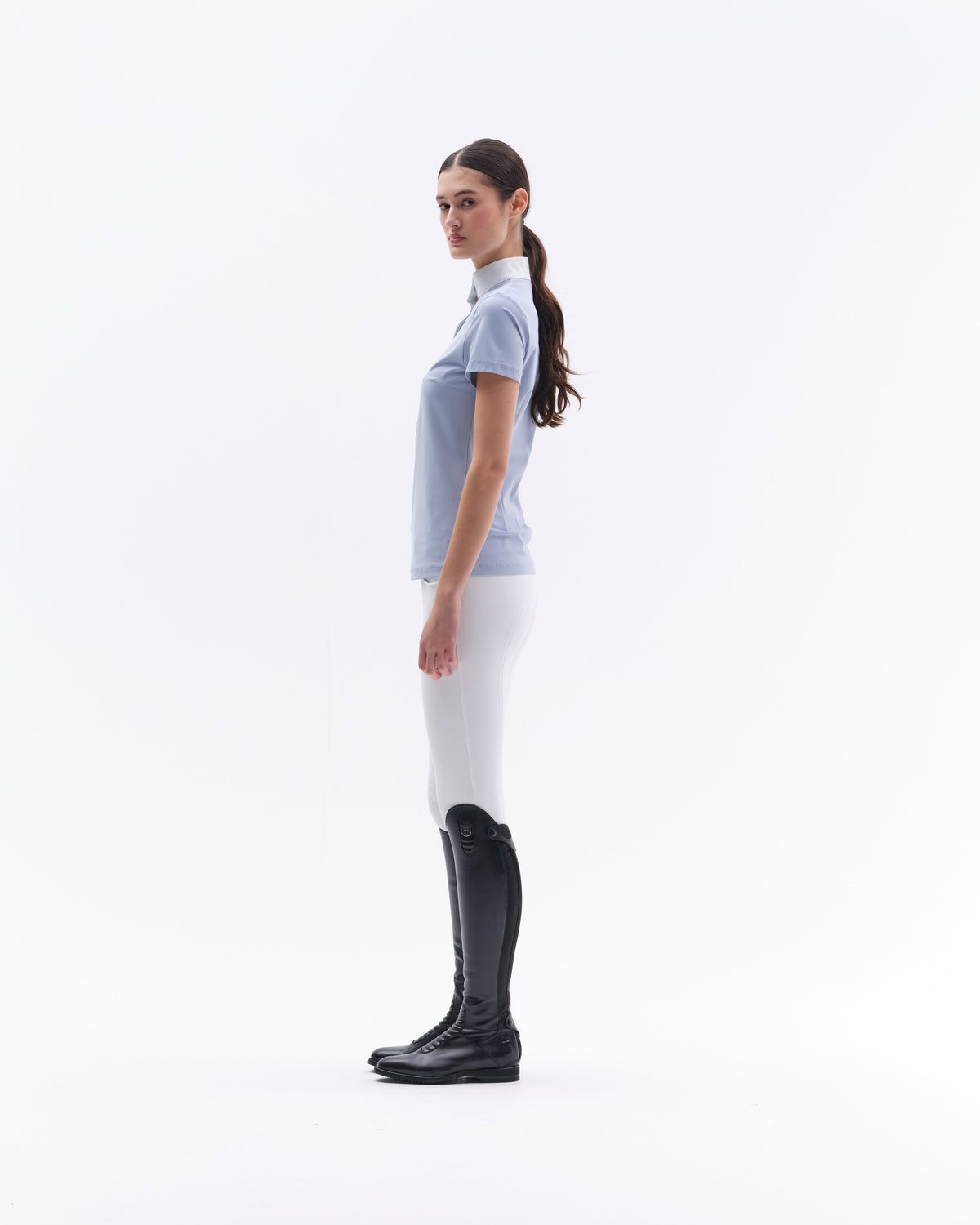 Model image - Half Placket Show Shirt SS Female - White