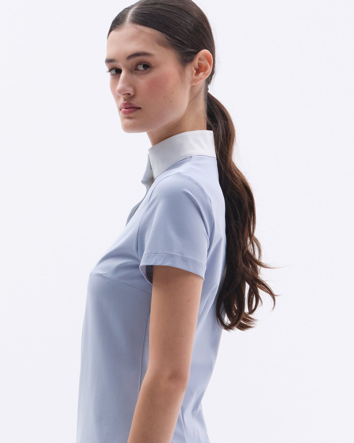 Model image - Half Placket Show Shirt SS Female - White