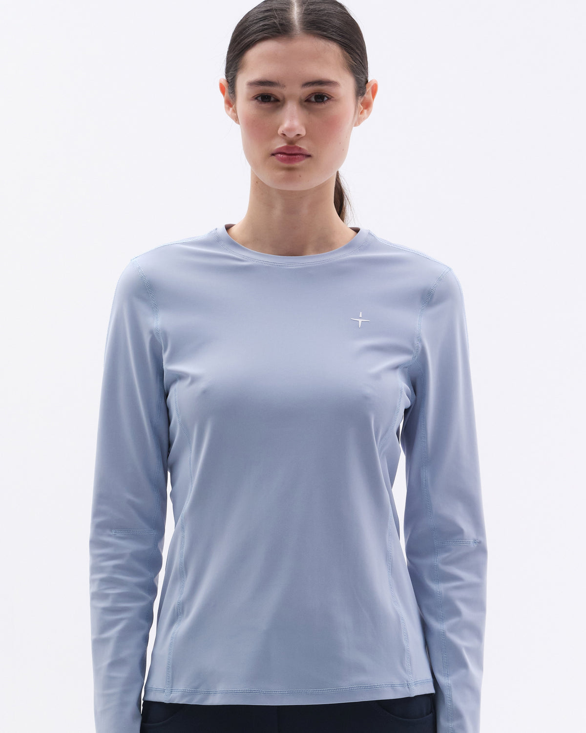Model image - Long Sleeve Perforated T-shirt Female - Black