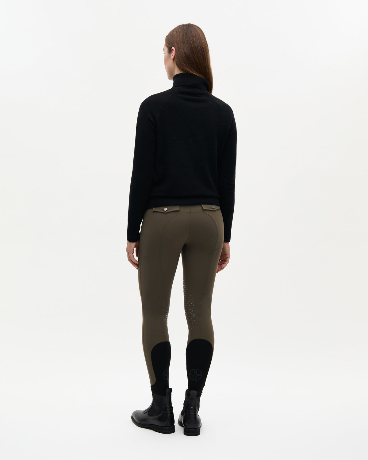 Model image - Tonal Fine Cashmere Logo Turtleneck Female - Light Grey