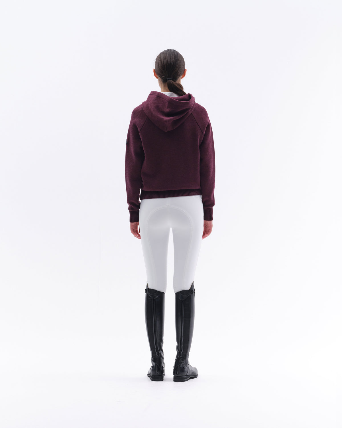 Model image - Loose Fit Extra Fine Merino Hoodie Female - Grey