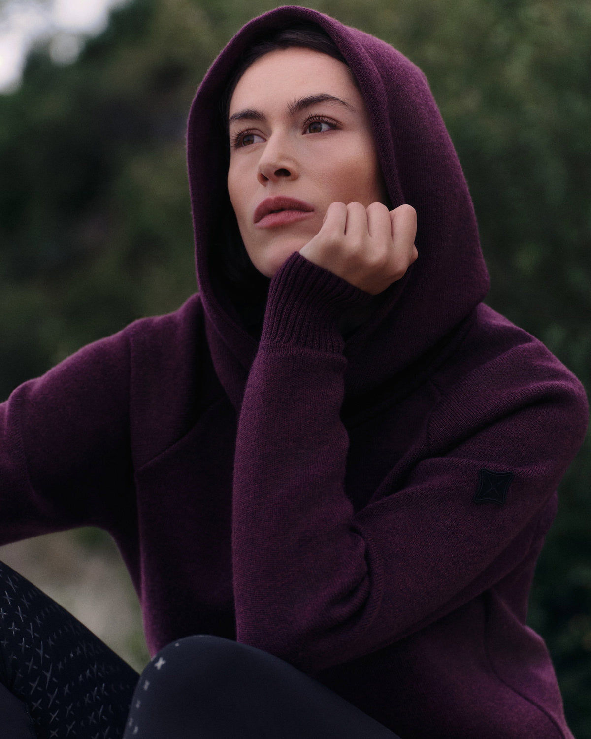 Model image - Loose Fit Extra Fine Merino Hoodie Female - Grey