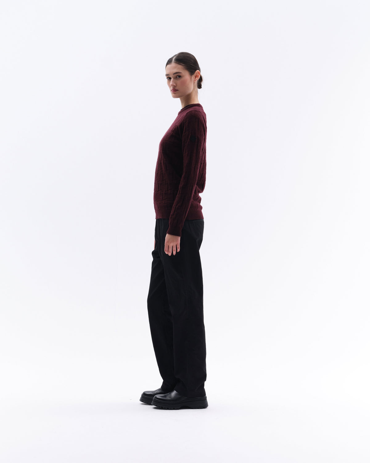 Model image - Faded T Wool Cashmere Sweater - Grey