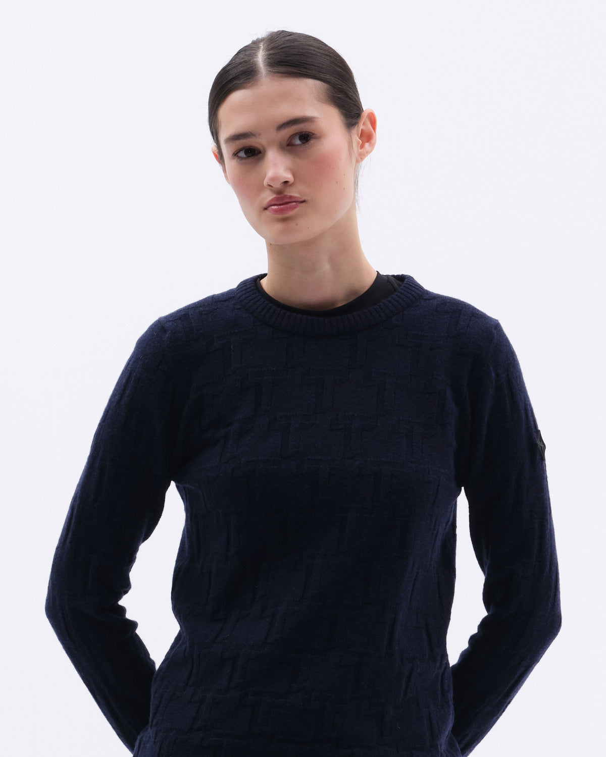 Model image - Faded T Wool Cashmere Sweater - Sand